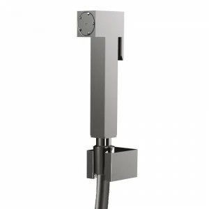 Graffio Гиперскоп латунной квадратной кнопки, опора из АБС-пластика, СЕРЕБРЯНЫЙ гибкий шланг 120 см IP702