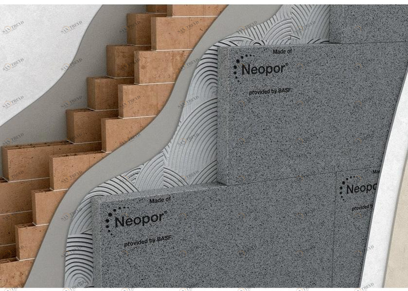 Neopor® by BASF Изоляционная панель Neopor® для кирпичной кладки с полостью sun-id-1490536