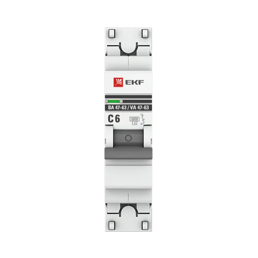 Автоматический выключатель EKF PROxima ВА47-63 1P C6 А 6 кА mcb4763-6-1-06C-pro 82421236 STLM-2185915  - Вид №1