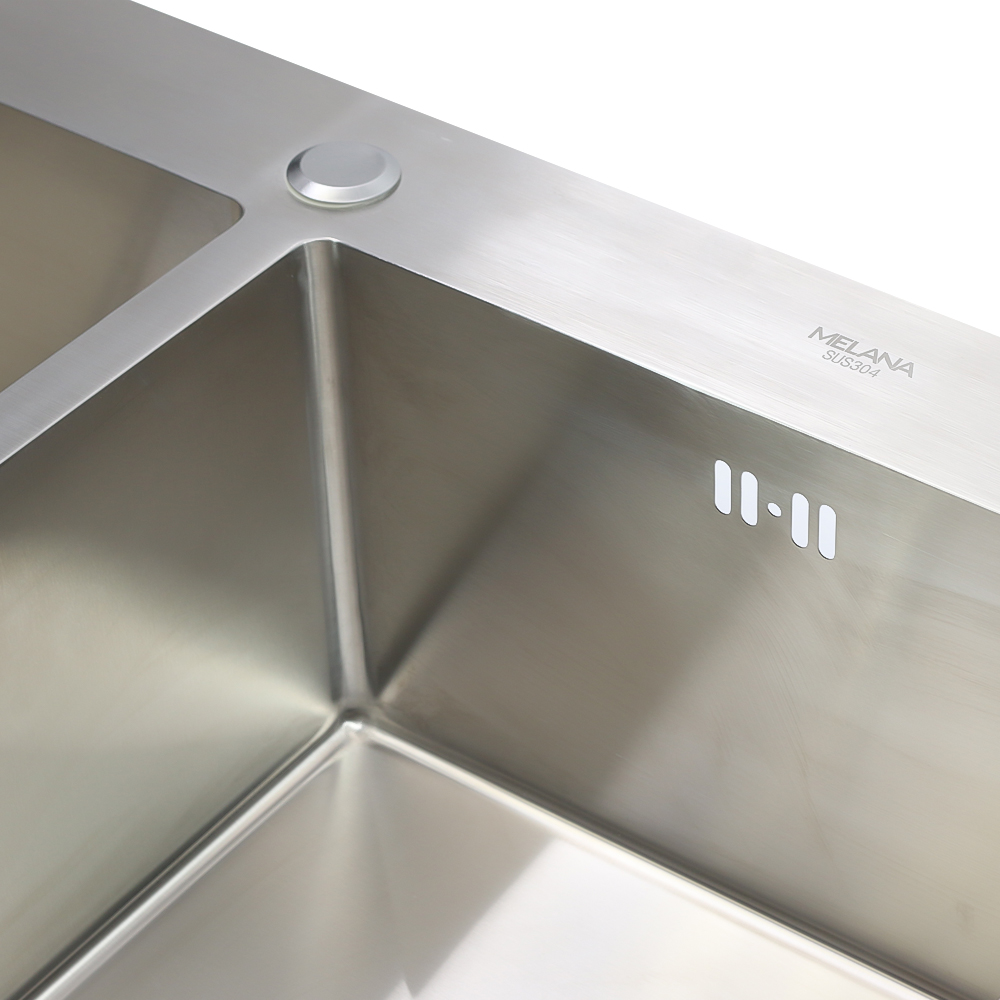 Мойка DS8045H MELANA ProfLine 3,0/220 САТИН 2-я чаша, врезная прямоугольная DS8045H  - Вид №6