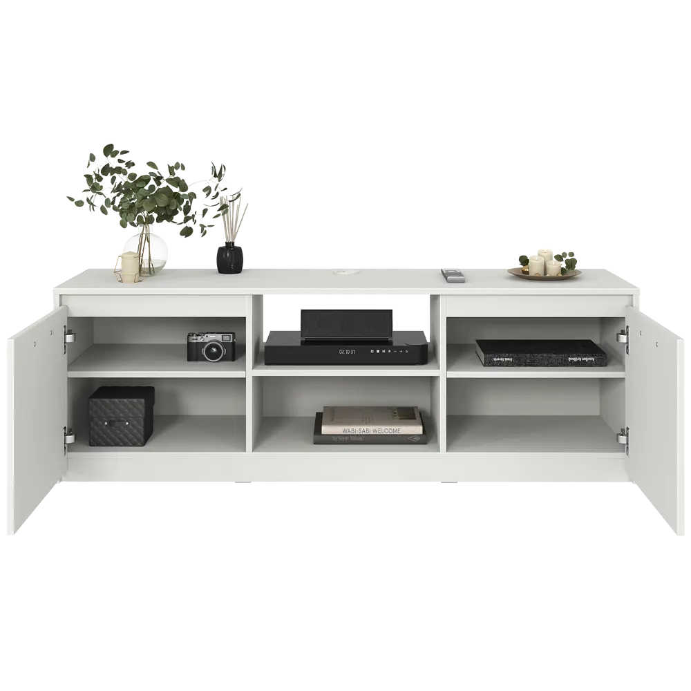 Тумба под телевизор Лион 150x50x41.6 см ЛДСП цвет белый Santreyd STLM-2197562 - Вид №10