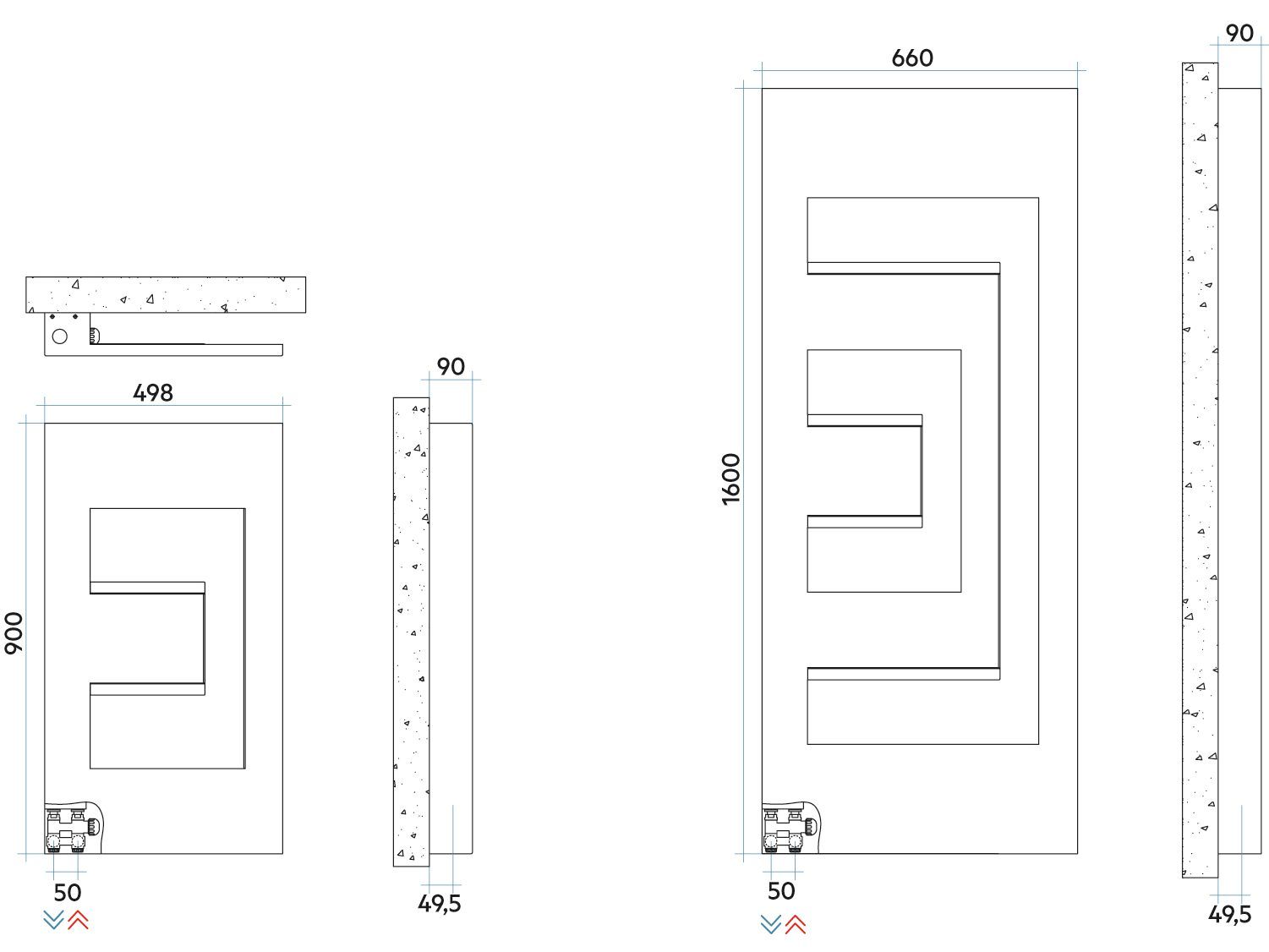 Стальной мебельный радиатор Irsap Dedalo ARCH-00094655 - Вид №3