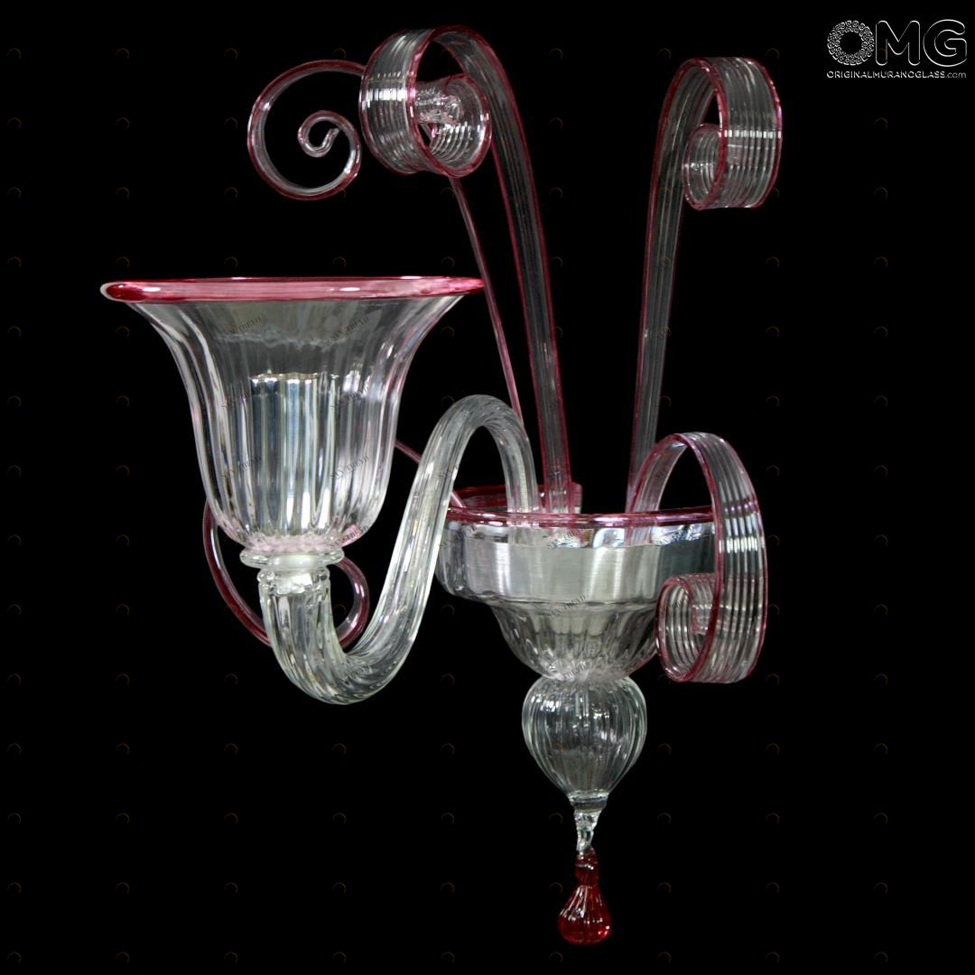 1270 ORIGINALMURANOGLASS Настенный светильник Бра Фоскари Рубиновый - Пастораль - муранское стекло OMG 25 см 