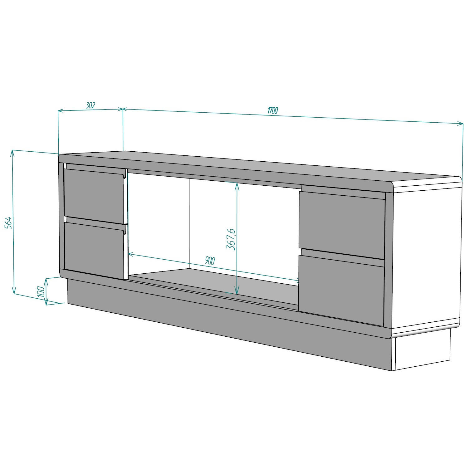 9101969 Биокамин с тумбой Firelight BFP/P-1700 lux черный STDN-0023196 - Вид №6