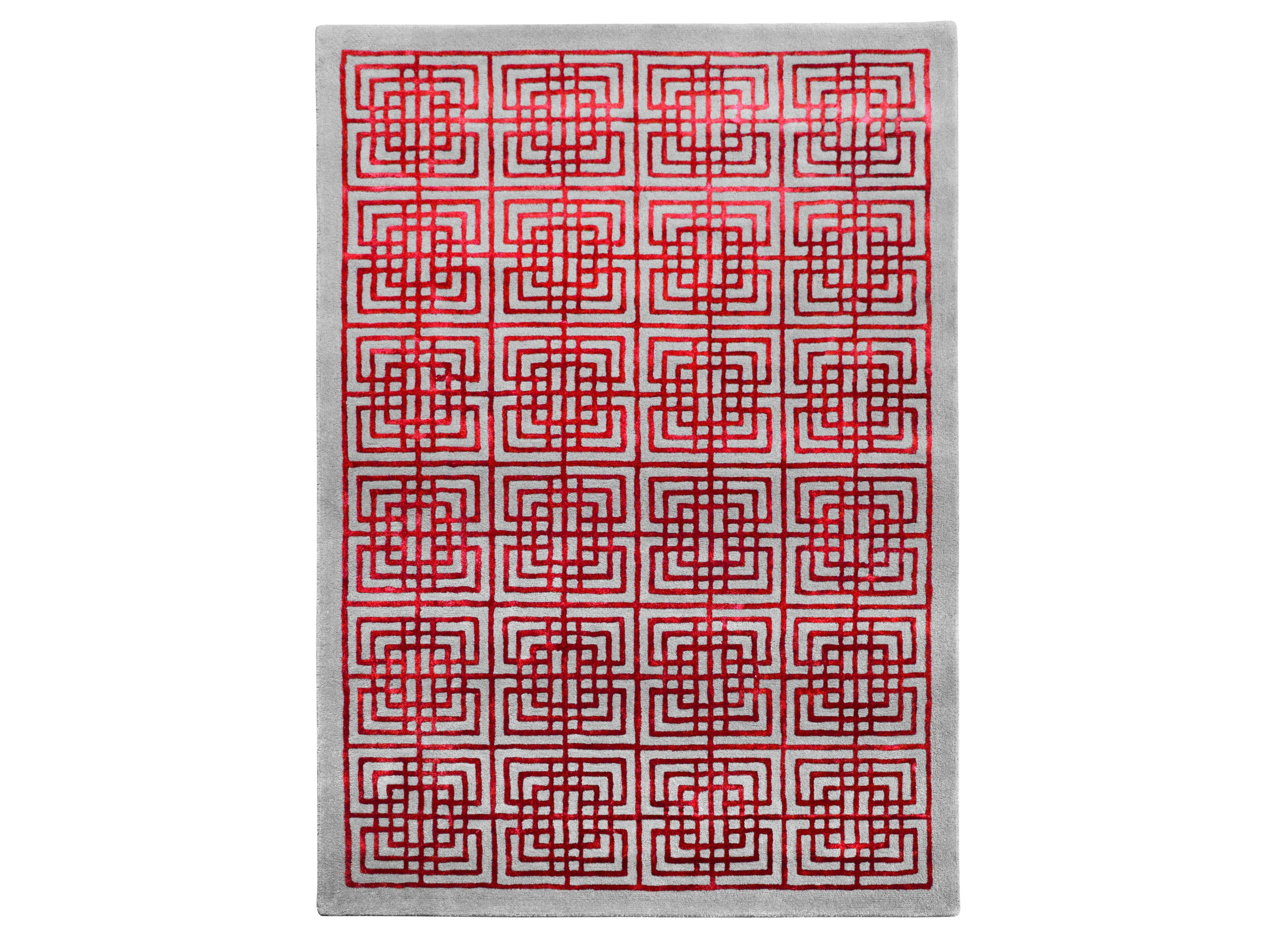 Прямоугольный ковер с длинным ворсом с геометрическим рисунком Ademi Exclusive ARCH-00075450