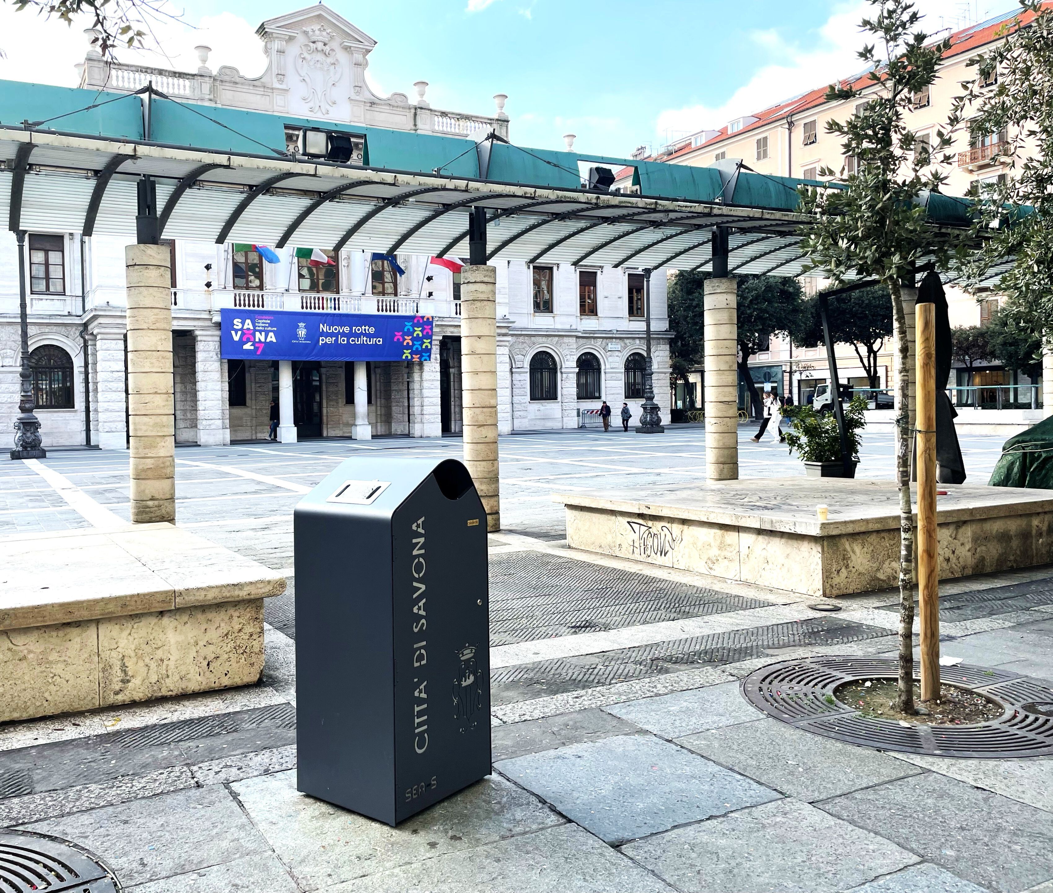 Стальная корзина для мусора с пепельницей Studio Città DUNA ARCH-00120918 - Вид №2