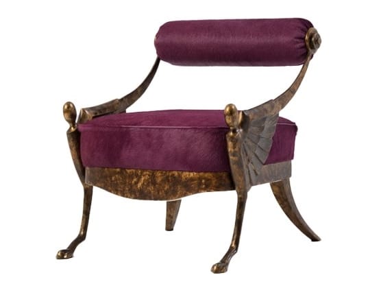 Кожаное кресло и точеная бронза Mantellassi 1926 OVER ARCH-00126753