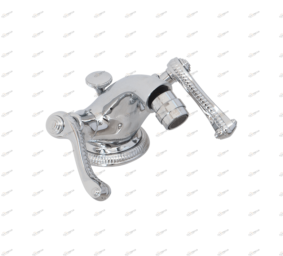 Gentry Home Смеситель для умывальника на три отверстия с выдвижным краном Tiffany Хром GH100538