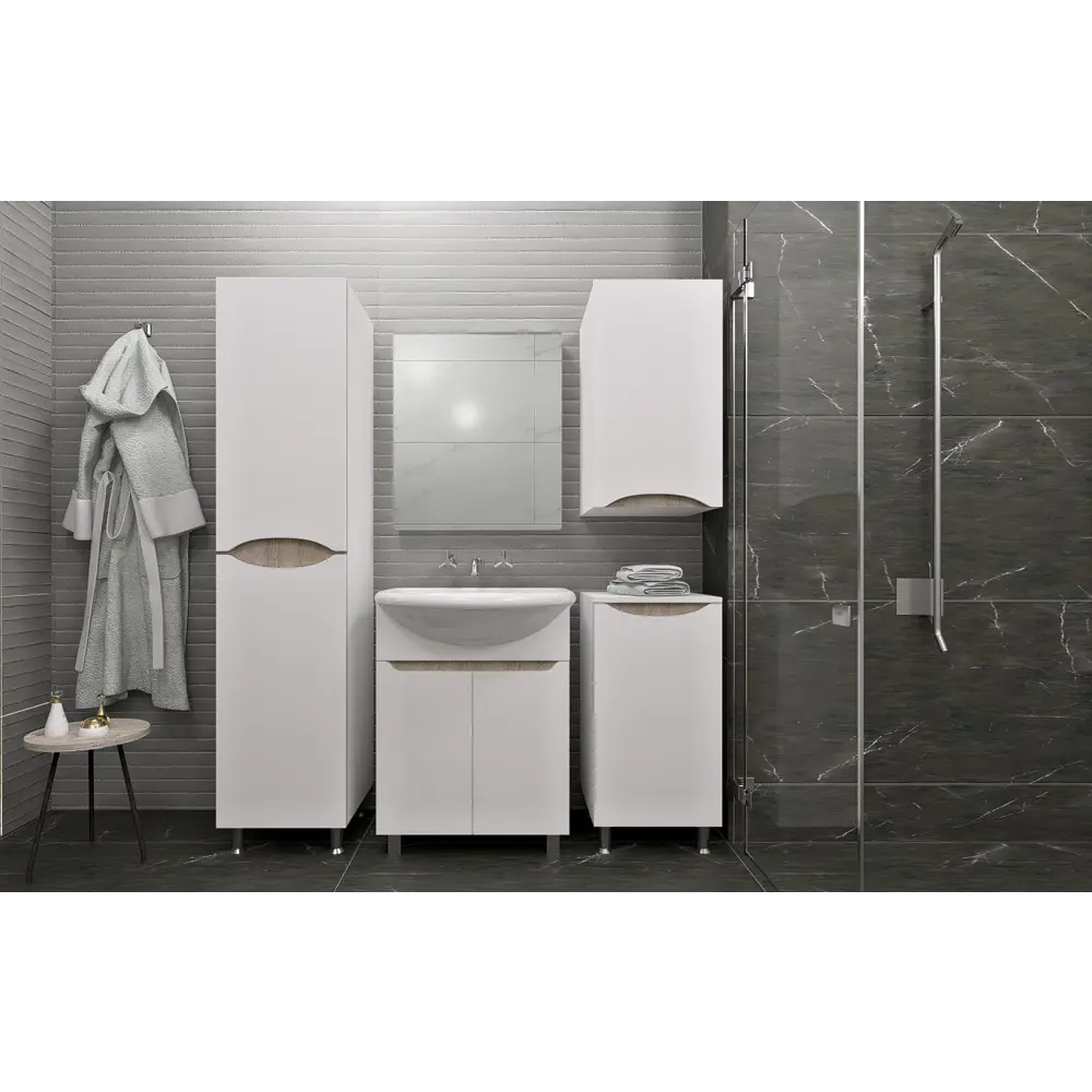 Шкаф подвесной «Руан» 50 см цвет белый Santreyd STLM-2060802 - Вид №2