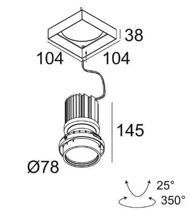 Квадратный регулируемый светодиодный прожектор Deltalight Minigrid In ARCH-00053870 - Вид №2