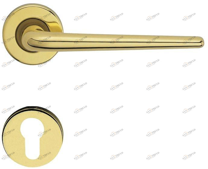 LINEA CALI' Классическая латунная ручка на розетке с замком Brixia sun-id-1465664