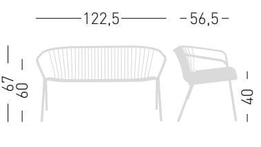 Металлический штабелируемый диван GABER Amitha ARCH-00082192 - Вид №2