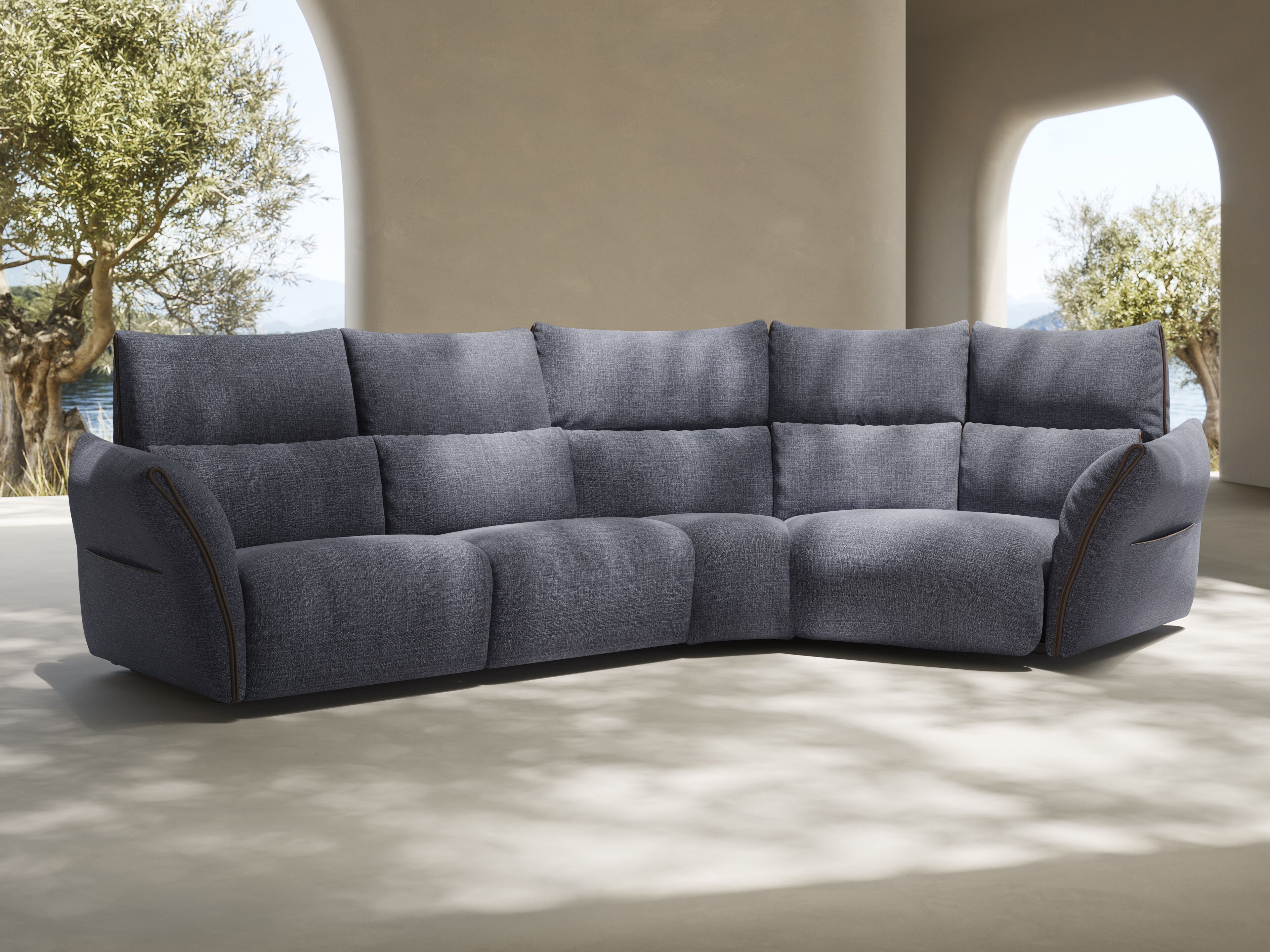 Угловой диван из ткани Natuzzi Italia Wellbe ARCH-00130642 - Вид №7