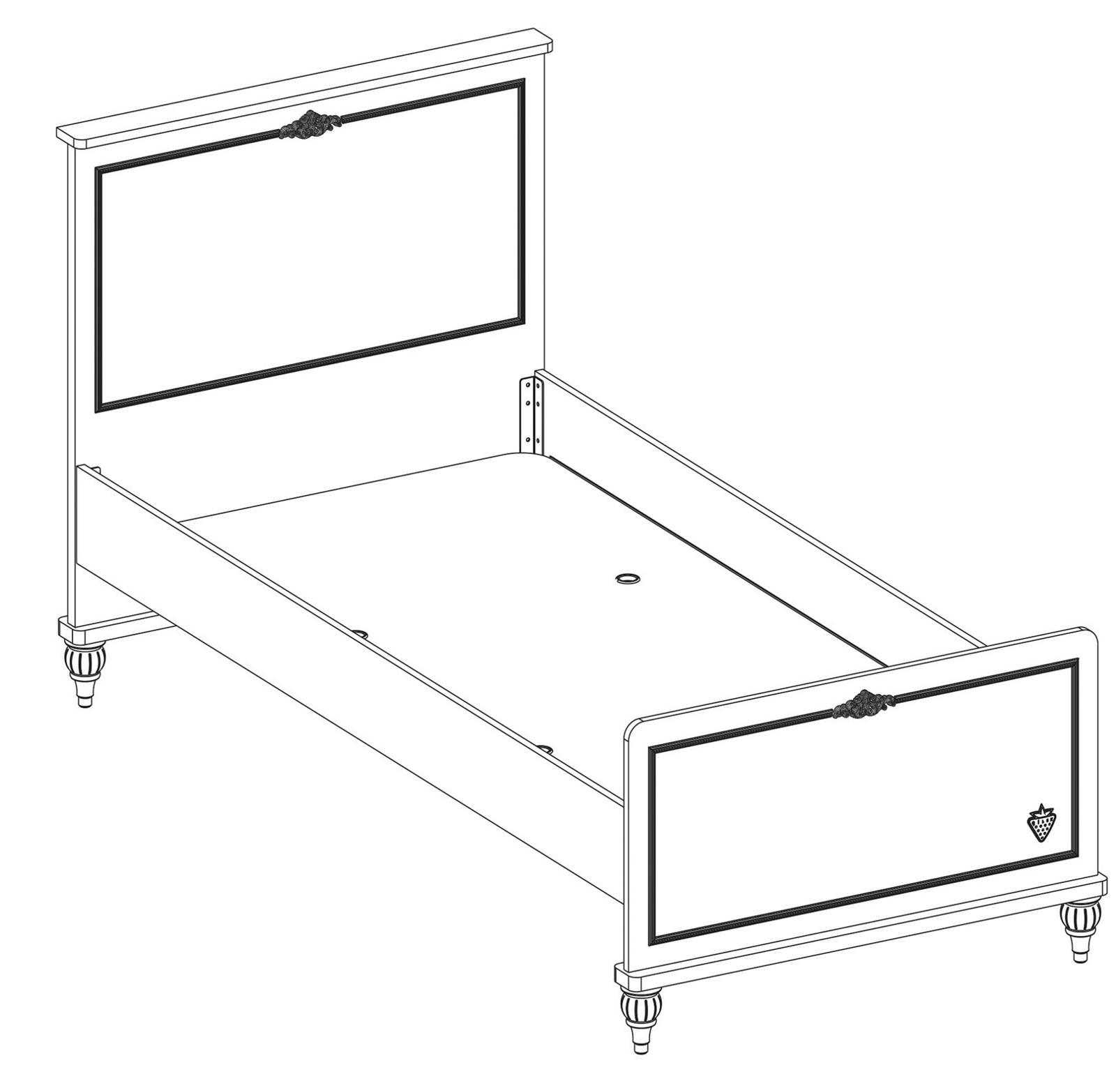 Кровать односпальная 100х200 см белая Romantica CILEK ROMANTICA 00-3832305 Белый Santreyd - Вид №2