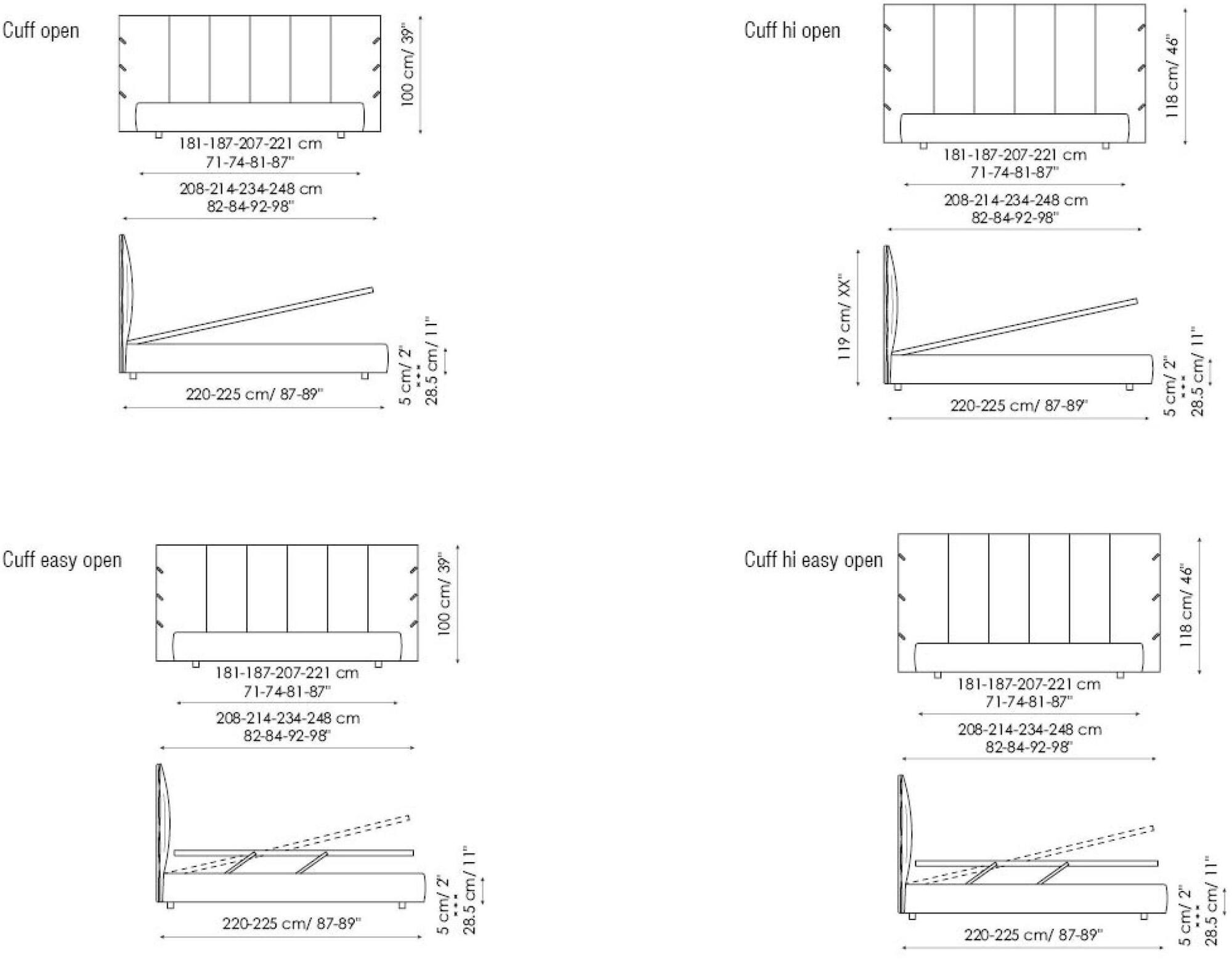 Bonaldo Двуспальная кровать с мягким изголовьем Cuff sun-id-1471221 - Вид №4