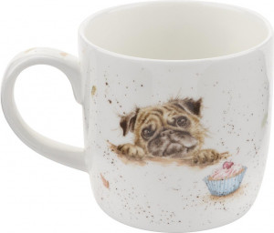10596998 Royal Worcester Кружка Royal Worcester "Забавная фауна", "Любимый мопс" 310мл Фарфор костяной