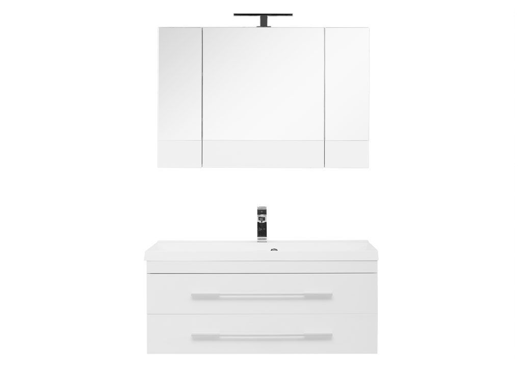 Комплект мебели для ванной Aquanet Нота NEW 100 белый (камерино) 00230303 - Вид №2