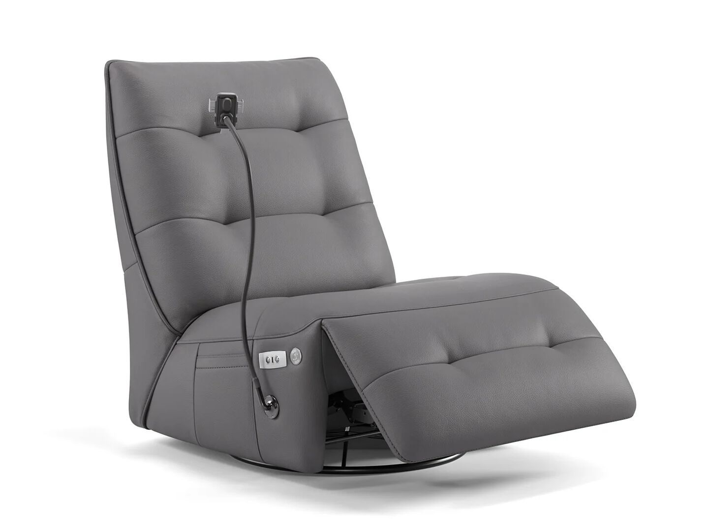 Кожаное вращающееся кресло с подставкой для ног Sofanella Боно ARCH-00079454