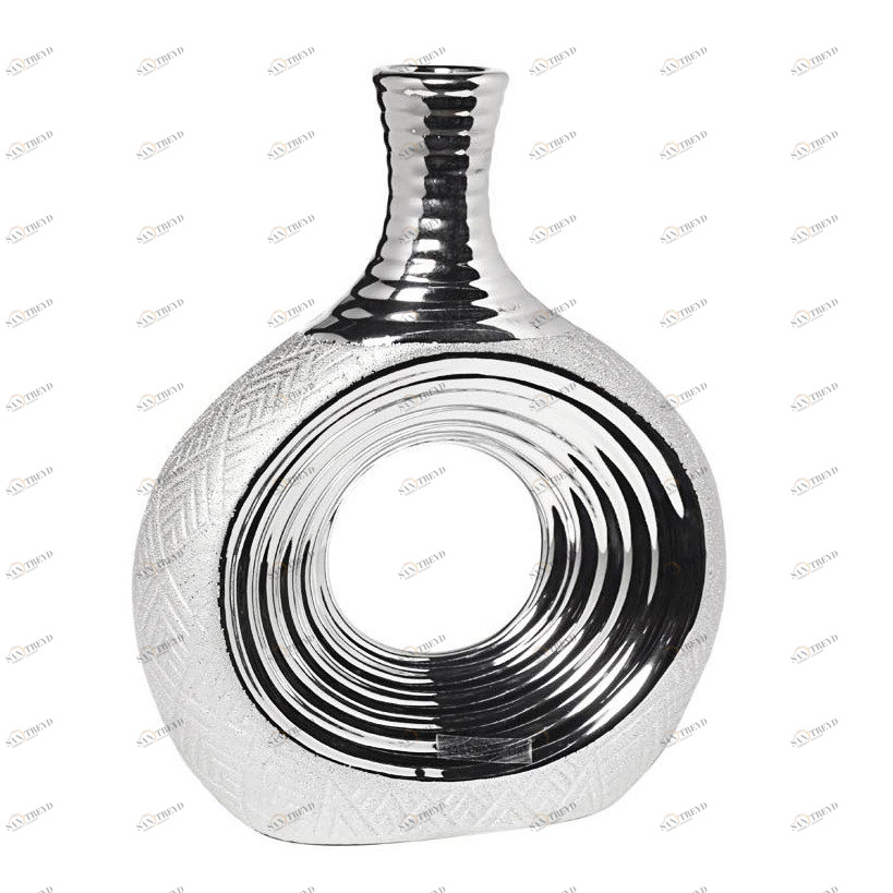 Ваза керамическая серебристая 31 см GARDA DECOR - 00-3886412 Серебро 