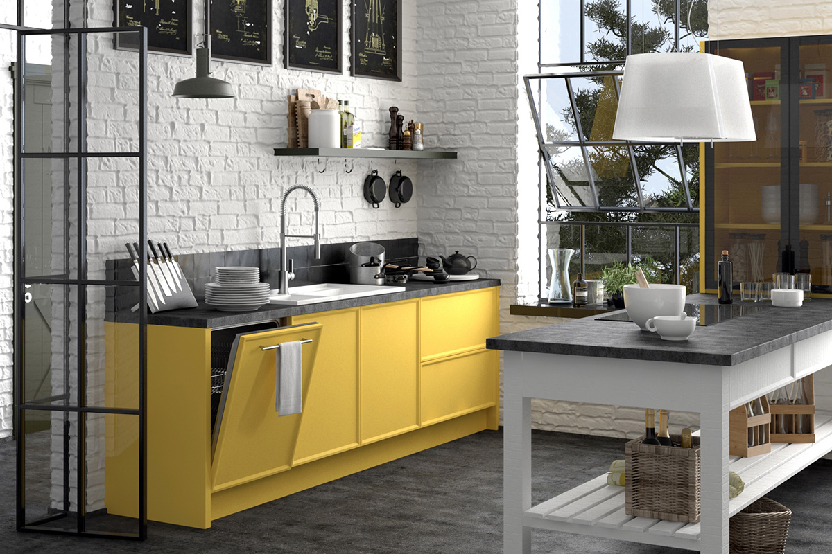 Фасады для кухни Модерн Фрезеровка «Модена» 101 Белый SIDAK SIST310-11008 - Вид №1