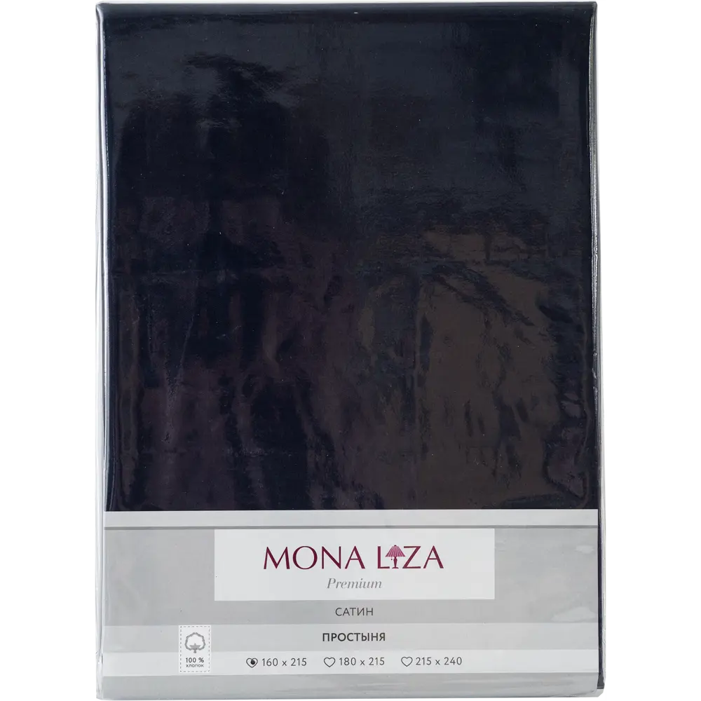 Простыня полутороспальная Mona Liza Premium, 215x160 см, сатин, цвет тёмно-синий Santreyd STLM-2159141 - Вид №2