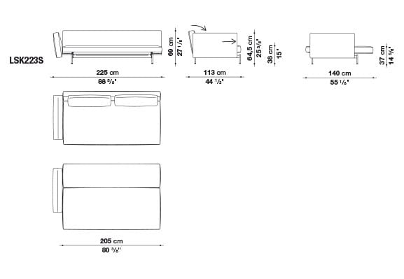 Диван-кровать из ткани B&B Italia SAKé ARCH-00104973 - Вид №3
