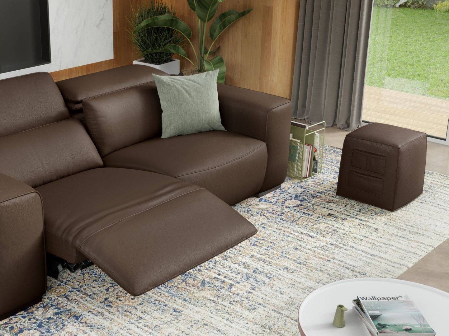 Кожаный квадратный пуф Sofanella Binetto ARCH-00014331 - Вид №2