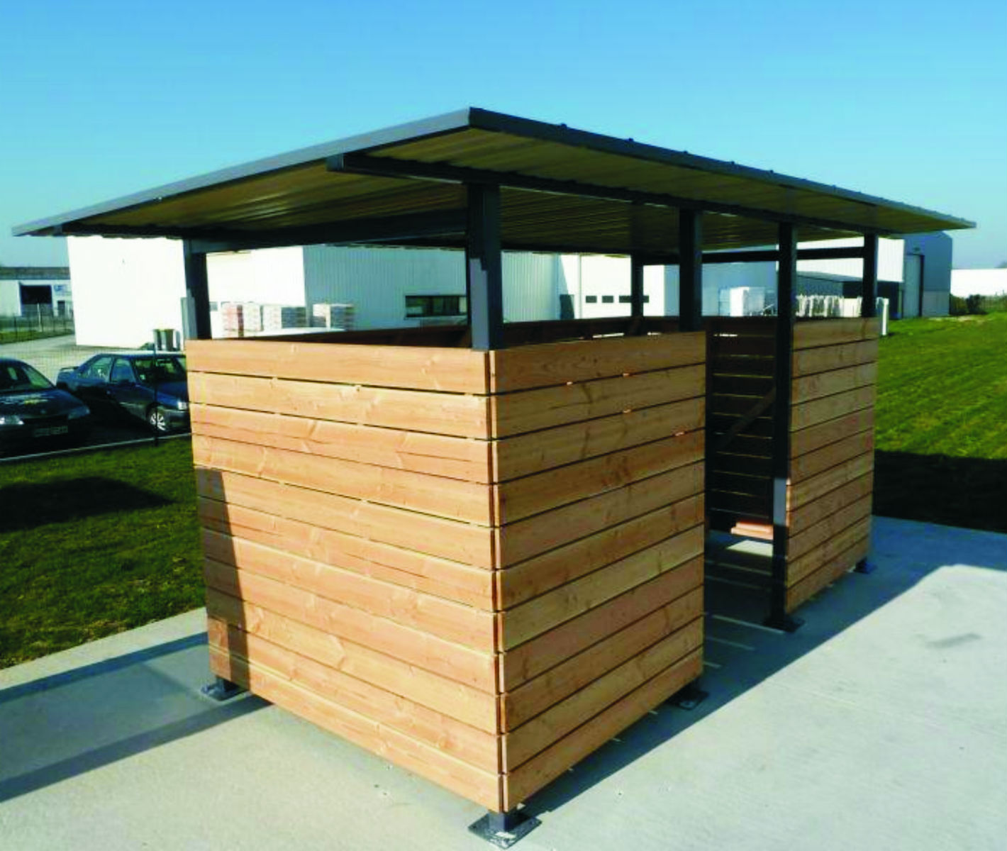 SDK1.01-MK.MD САЙМА МДК 02 с крышей, без ворот, контейнерная площадка деревянная LAB.Space 