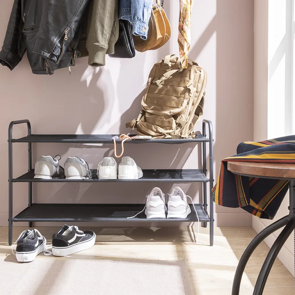 Подставка для обуви Spaceo 90x55x35 см металл/текстилен цвет графит STLM-2203140 - Вид №3