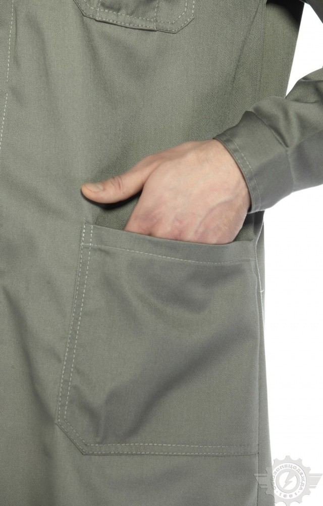 65755 Халат "Профессионал" мужской темно-серый со светло-серым  Одежда для обслуживающего персонала  размер 56-58/182-188 Спецодежда  - Вид №6