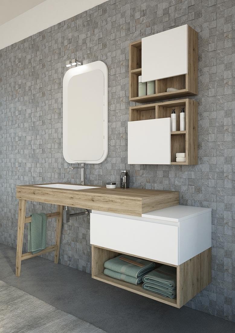 LEGNOBAGNO Тумба под умывальник с ящиками и зеркалом Freedom lineare sun-id-1423803 - Вид №2