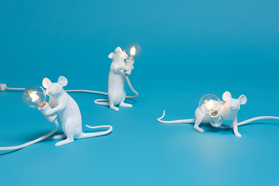 Светильник настольный Mouse Lamp Lie Down, белый Seletti 14886 - Вид №6