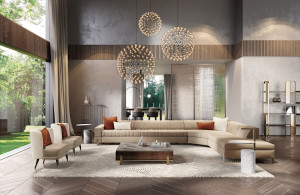 Высокий круглый мраморный журнальный столик