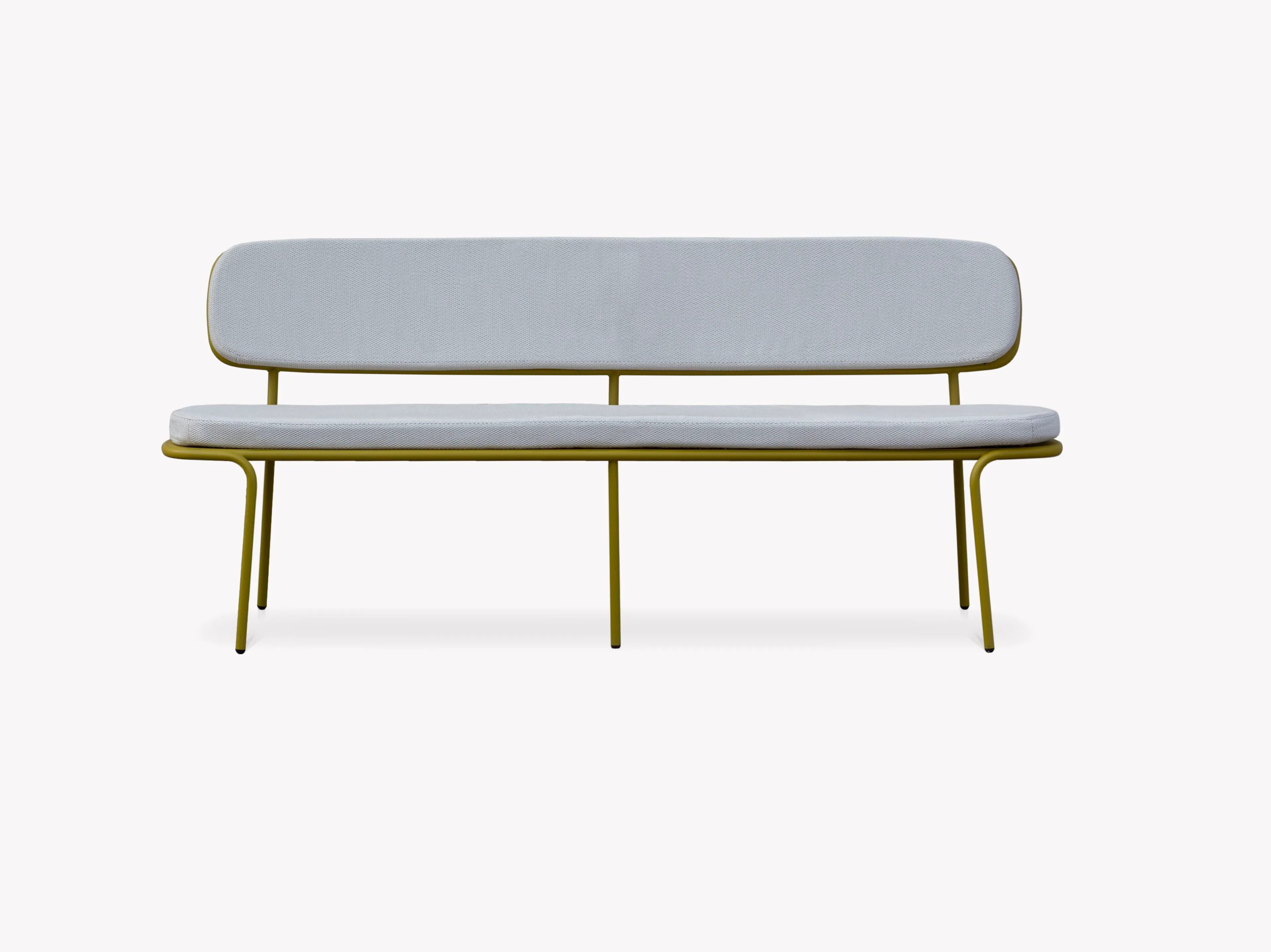 Садовая скамейка из нержавеющей стали со спинкой MUSOLA Abril ARCH-00017189