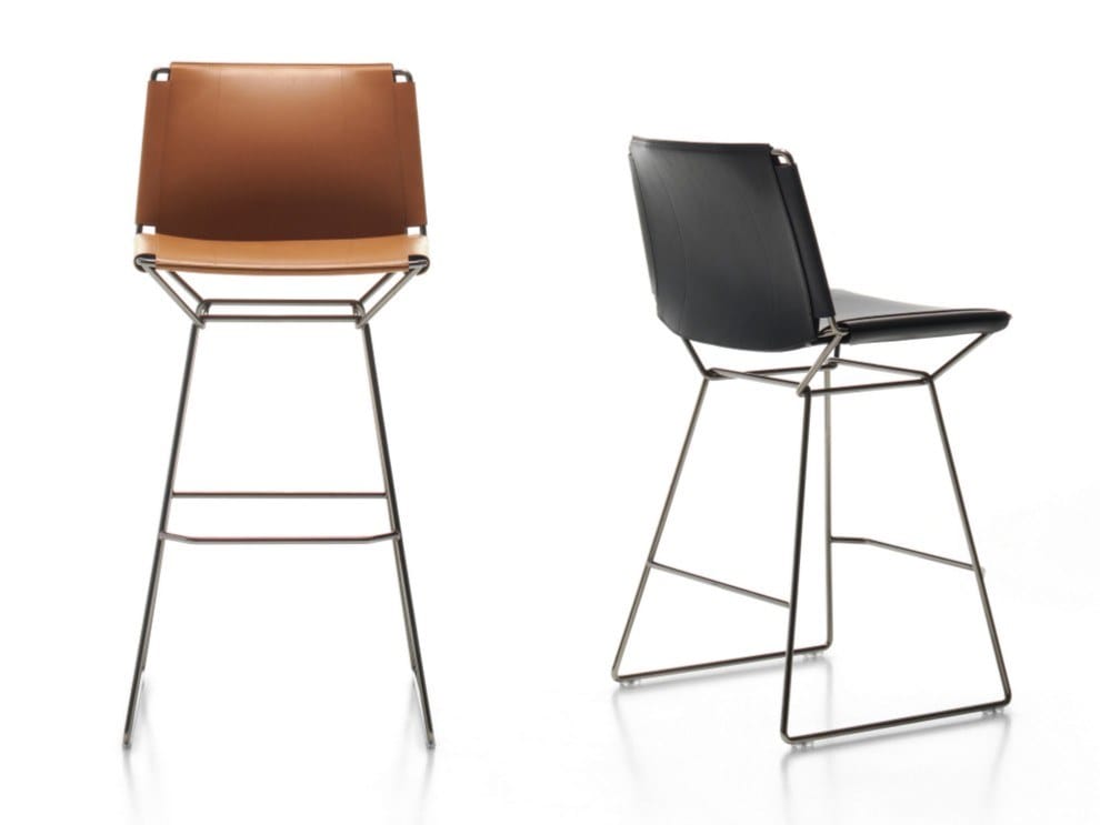 Кожаный табурет с подставкой для ног MDF Italia NEIL LEATHER ARCH-00052210