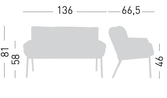 Тканевый диван с подлокотниками на 2 места GABER Coachella ARCH-00059145 - Вид №3