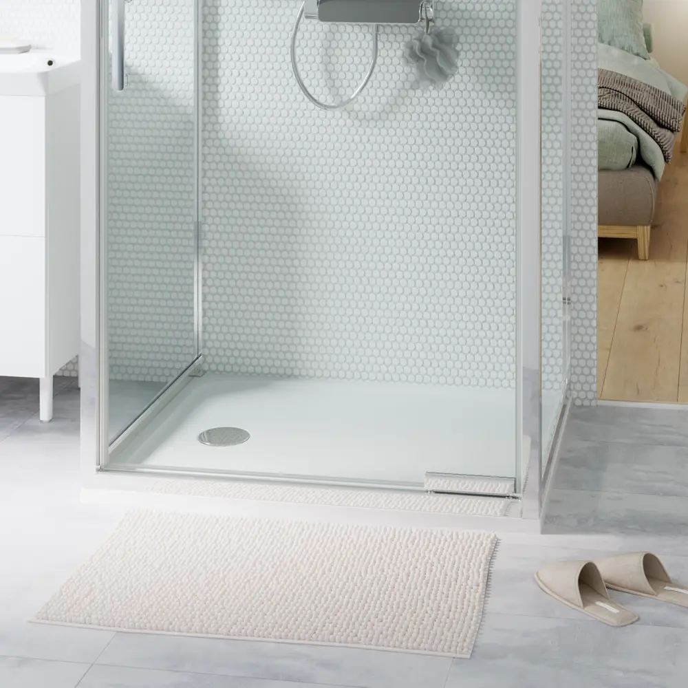 Коврик для ванной Sensea Easy 50x80 см цвет белый STLM-2211816