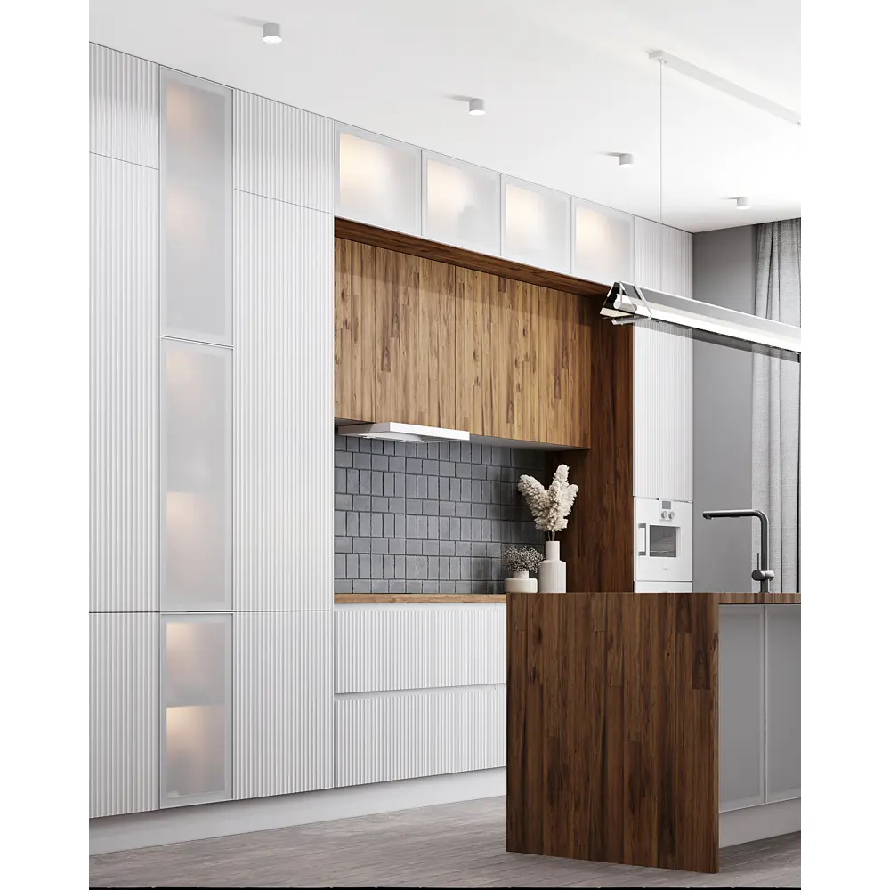 Фасад-витрина кухонного шкафа Вельск 59.7x38.1 см KONSENSA стекло цвет белый STLM-2066749 - Вид №5