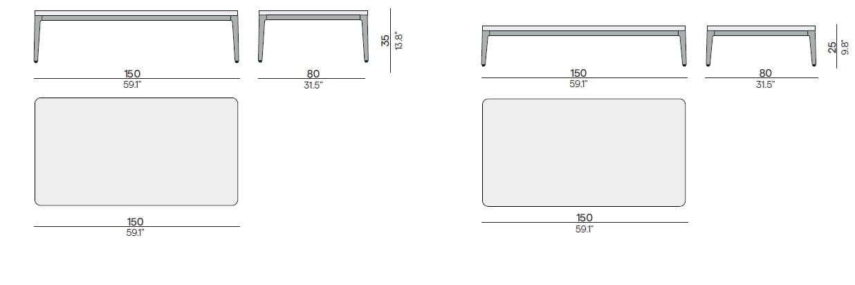 Низкий каменный и металлический журнальный столик MANUTTI Zendo Sense ARCH-00067194 - Вид №3