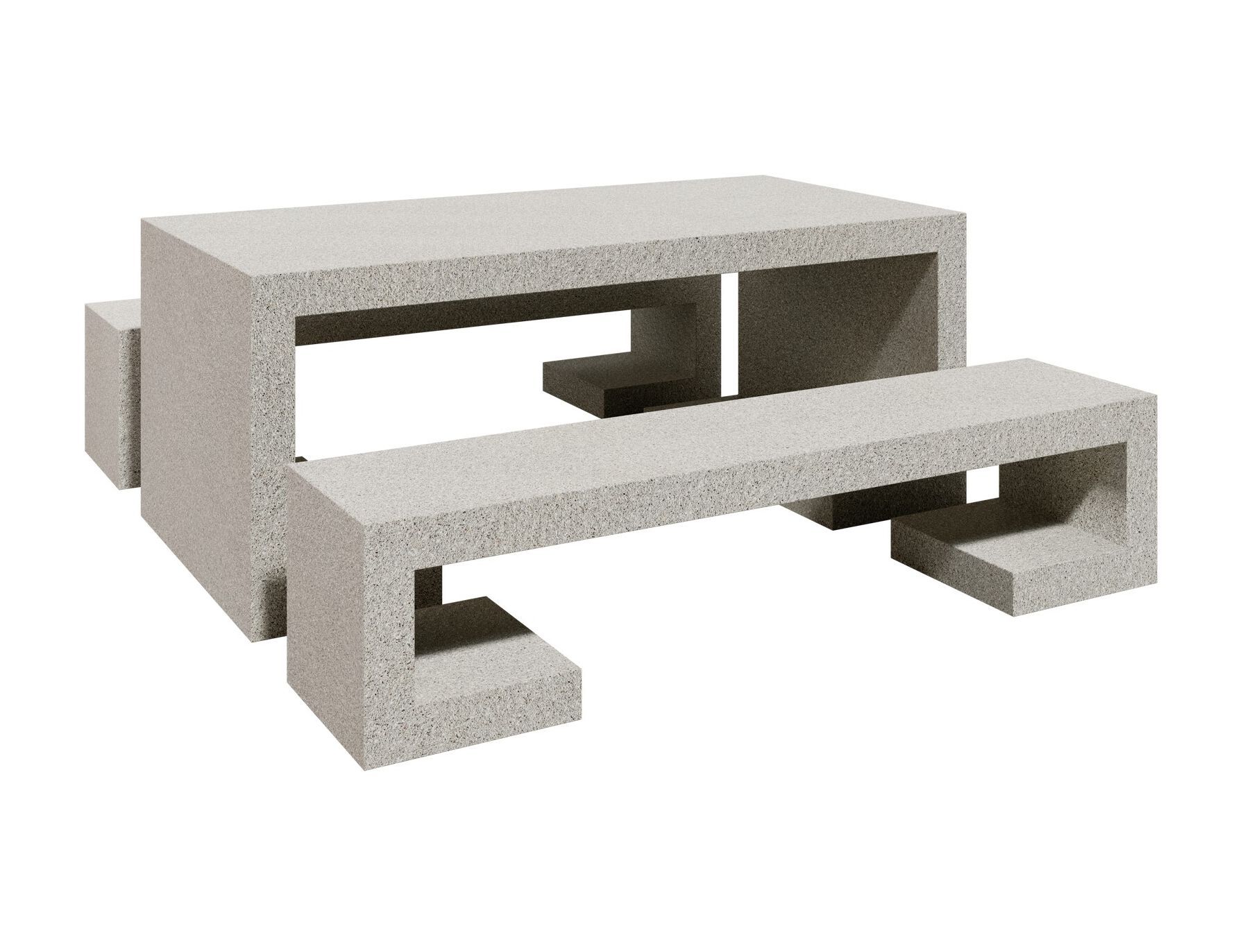 Бетонный стол для общественных мест со встроенными скамейками amop Mateus ARCH-00055731