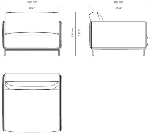 PRADDY Кресло с обивкой из ткани с подлокотниками Elysian Tr051 - Вид №4