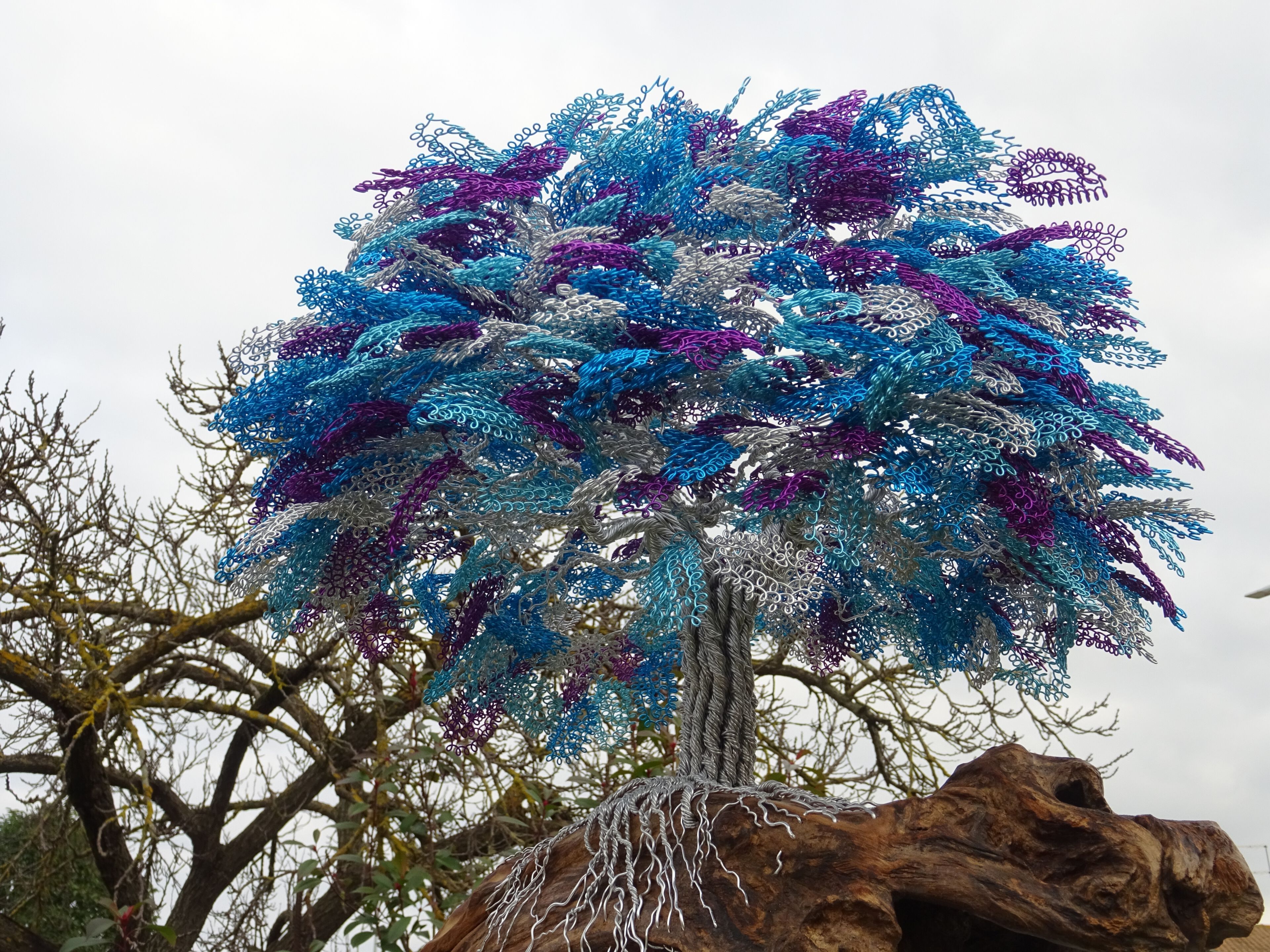 Скульптура из алюминия и оливкового дерева Mosche Bianche Zen Bonsai ARCH-00098696 - Вид №9