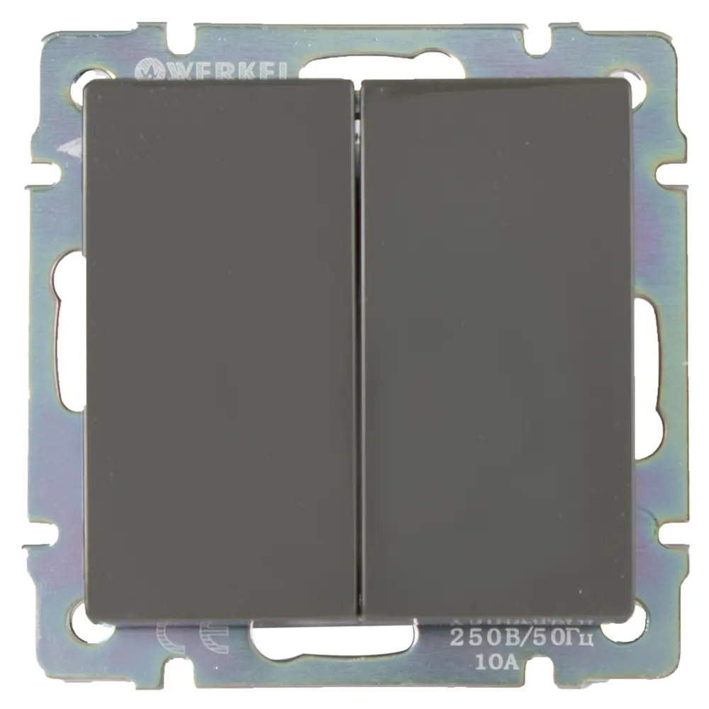 Выключатель встраиваемый Werkel 2 клавиши, цвет серо-коричневый STLM-2014396