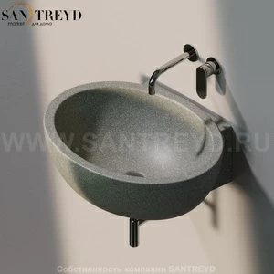 DP4827037 Подвесная раковина настенная овальная Ceramica Flaminia Dip серая