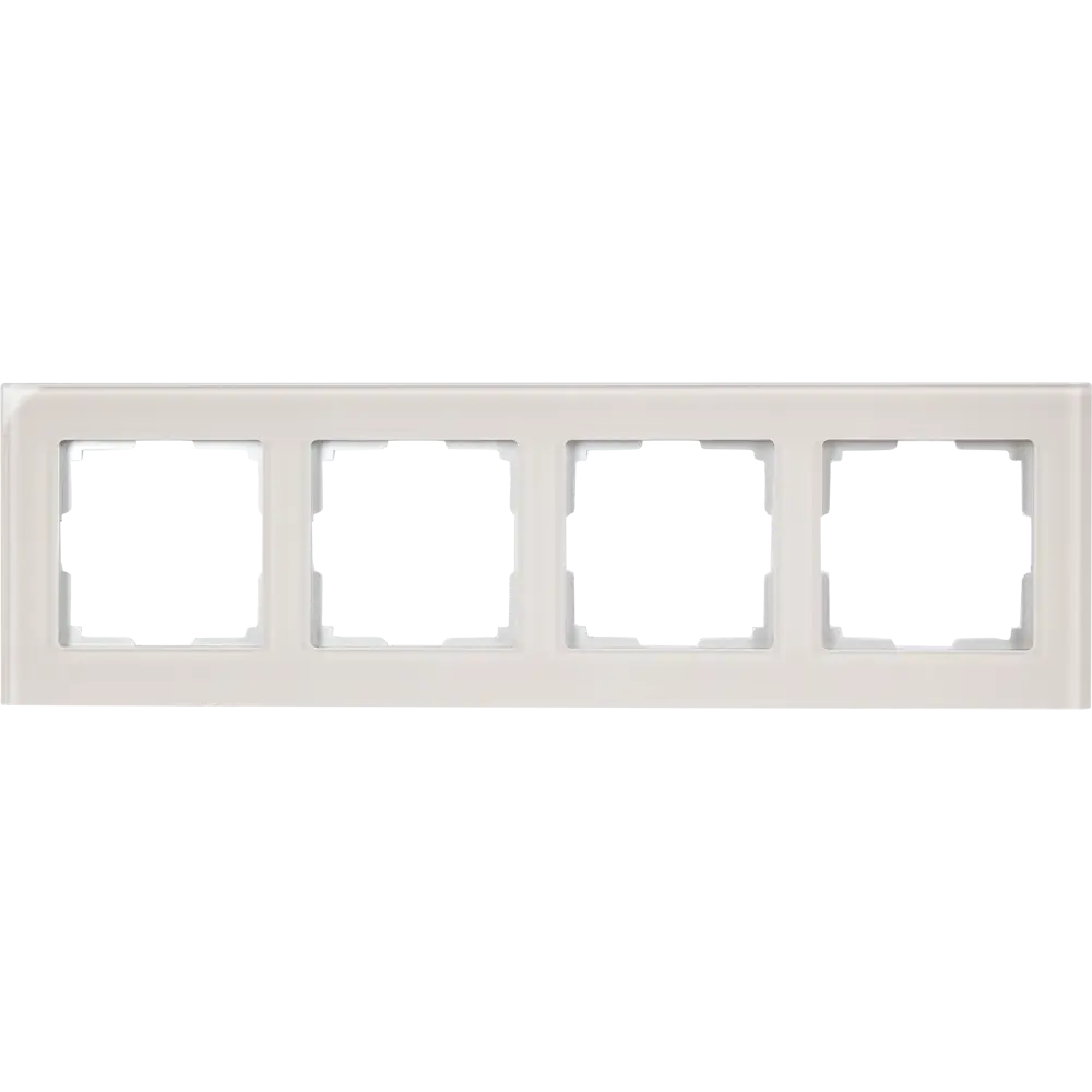 Рамка WERKEL Favorit на 4 поста из закаленного стекла дымчатого оттенка 82125390 STLM-0019719