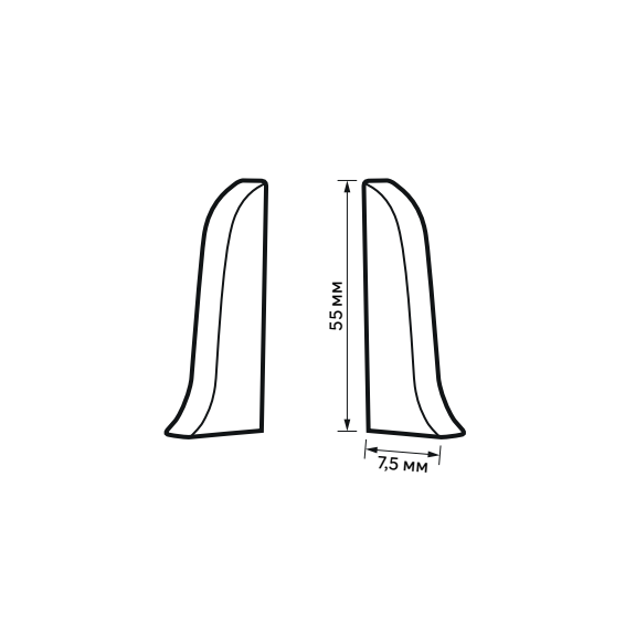 83411537 Заглушка левая и правая Кратос 55 мм 2 шт. STLM-0041126 ARTENS  - Вид №4