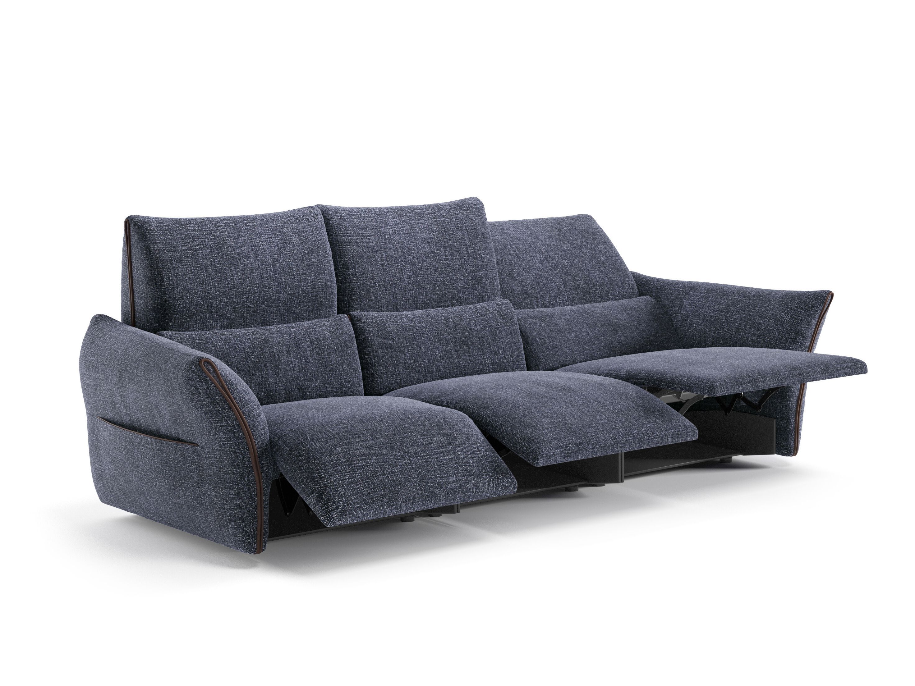 Тканевый диван с подставкой для ног на 3 места Natuzzi Italia Wellbe ARCH-00068673