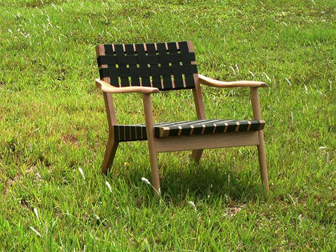 Кресло из цельного дерева и плетеной кожи Air Division ARCH-00018976 - Вид №2