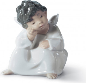 10668959 LLADRO Фигурка Lladro "Задумчивый ангел" 10x10см Фарфор
