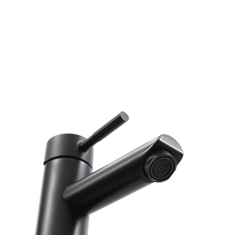 Смеситель д/ум MELANA-610102PVD-B Tondo нерж.сталь, однорычажный, графит  - Вид №7